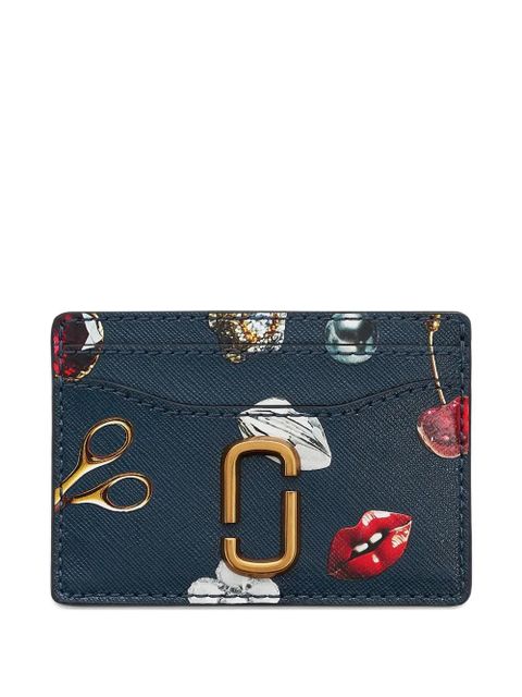 Marc Jacobs The Trinket printed leather card holder - Blue - zdjęcie produktu nr 1