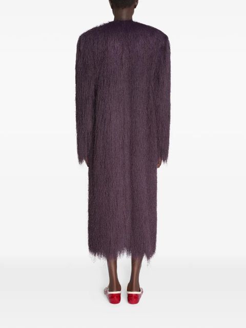 DRIES VAN NOTEN fringed coat - Purple