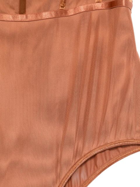 ZIMMERMANN ribbon-trim corset bodysuit - Orange