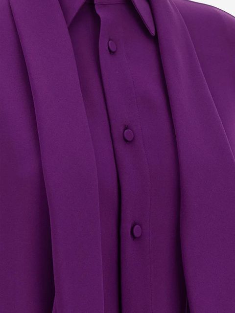 Balenciaga scarf-collar silk shirt - Purple