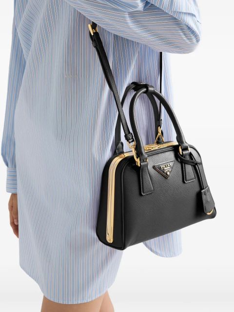 Prada Pyramid Saffiano-leather tote bag - Black