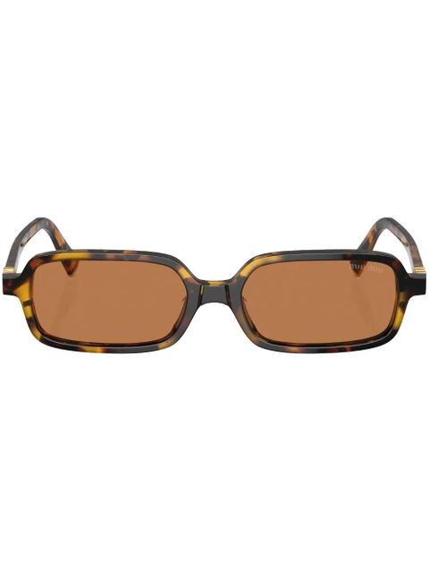 Miu Miu Eyewear tortoiseshell-effect rectangle-frame sunglasses - Brown - zdjęcie produktu nr 1