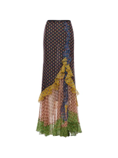 ETRO floral-print ruffled skirt - Blue - zdjęcie produktu nr 1