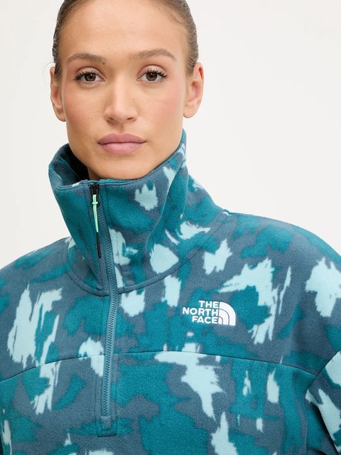 The North Face bluza treningowa Mountain Athletics damska kolor turkusowy wzorzysta NF0A8E30DQD1