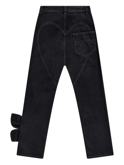 AREA bow straight-leg jeans - Black - zdjęcie produktu nr 2