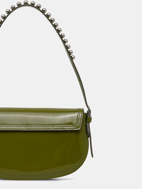 Bally torebka skórzana kolor zielony WAS045