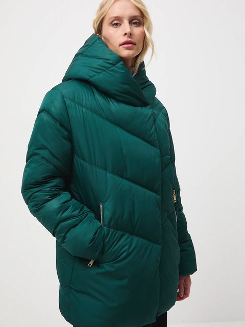 Medicine kurtka damska kolor zielony zimowa oversize - zdjęcie produktu nr 1