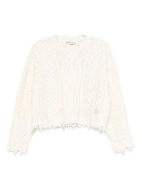 Simkhai Felix cable-knit frayed knitwear - White