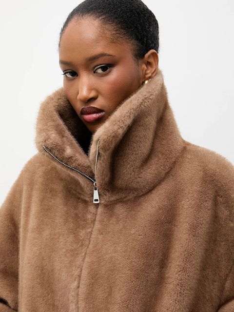 Answear.LAB kurtka kolor beżowy przejściowa oversize