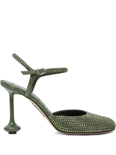 LOEWE 90mm Toy crystal-embellished pumps - Green - zdjęcie produktu nr 1