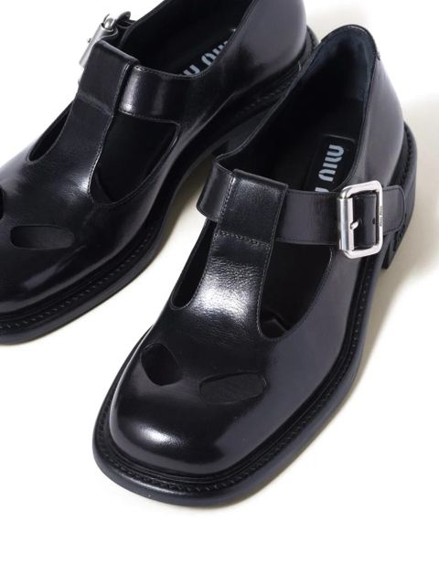 Miu Miu 30mm leather T-bar shoes - Black