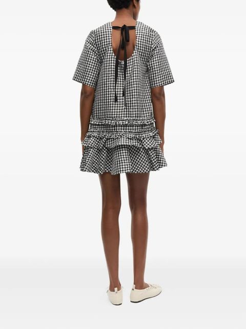 GANNI gingham-print dress - Black
