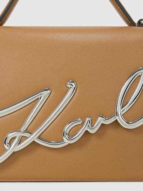 Karl Lagerfeld torebka skórzana K/SIGNATURE kolor brązowy A1W30036