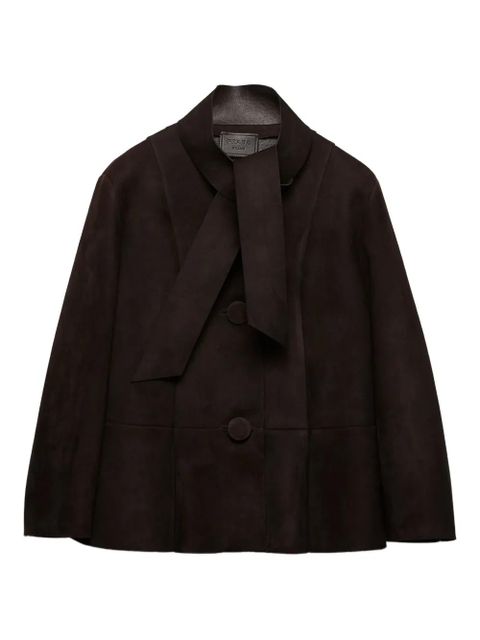 Prada button-fastening suede jacket - Brown - zdjęcie produktu nr 1