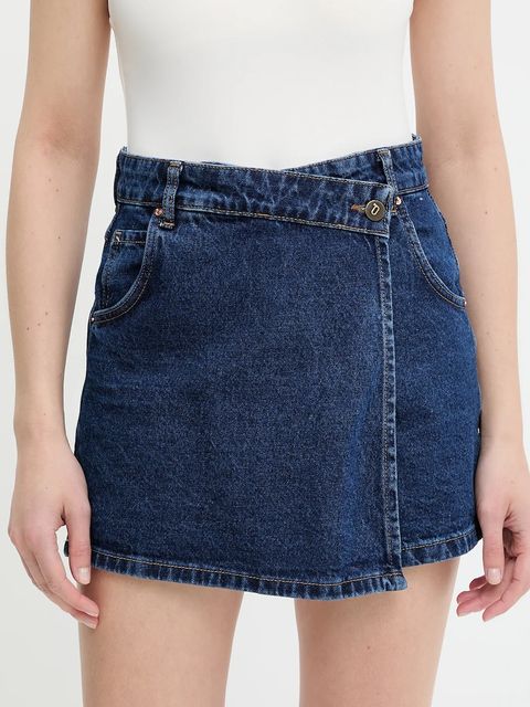 Answear.LAB szorty jeansowe damskie kolor granatowy gładkie high waist - zdjęcie produktu nr 1
