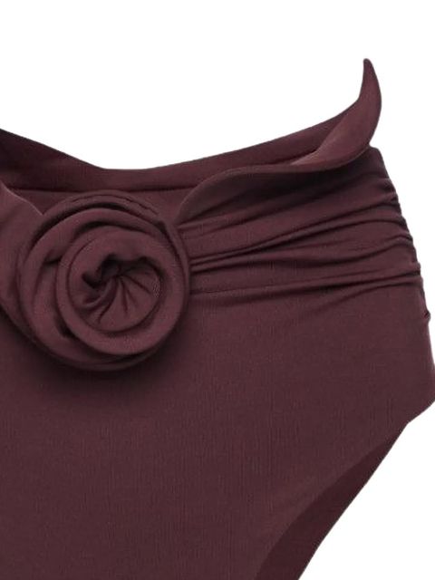 Magda Butrym flower-motif ruched bikini bottoms - Red - zdjęcie produktu nr 2