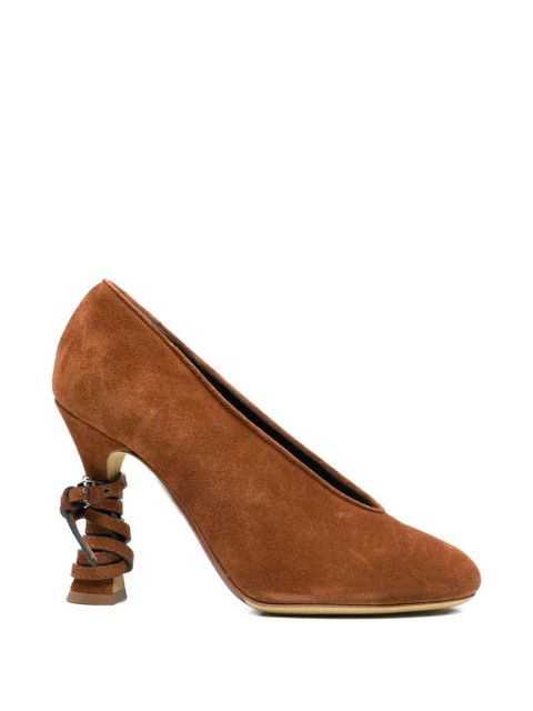 Moschino laced leather pumps - Brown - zdjęcie produktu nr 1