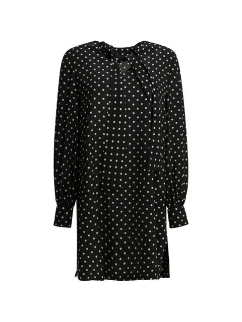 Valentino Garavani polka-dot pussy-bow mini dress - Black - zdjęcie produktu nr 1