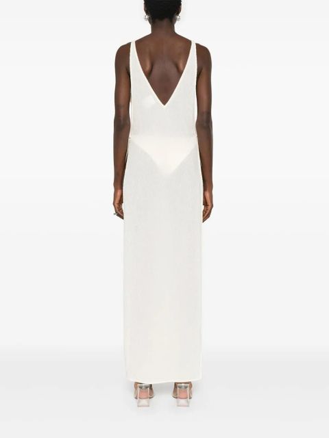 Magda Butrym floral-appliqué maxi dress - Neutrals