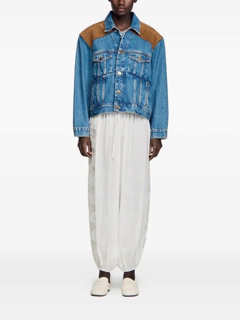 SANDRO contrast-panel denim jacket - Blue - zdjęcie produktu nr 2