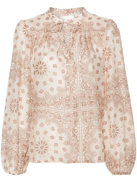 MC2 Saint Barth Harper bandana-print blouse - Neutrals - zdjęcie produktu nr 1