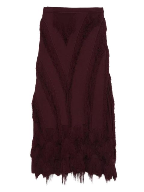 Ulla Johnson fringed panelled midi skirt - Red - zdjęcie produktu nr 1