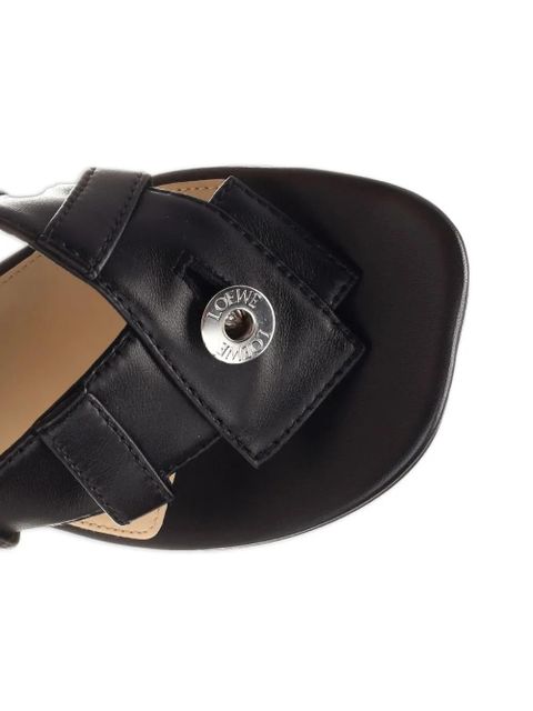 LOEWE 90mm Toy Panta leather sandals - Black