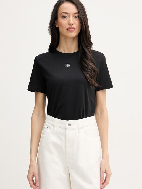 Calvin Klein Jeans T-shirt damski bawełniany - zdjęcie produktu nr 1