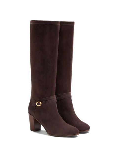Valentino Garavani Pattie Crust leather boots 75mm - Brown