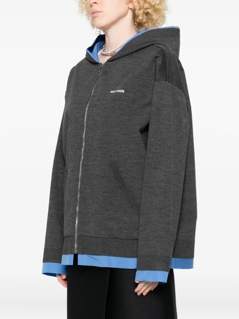 Miu Miu zip-up hoodie - Grey
