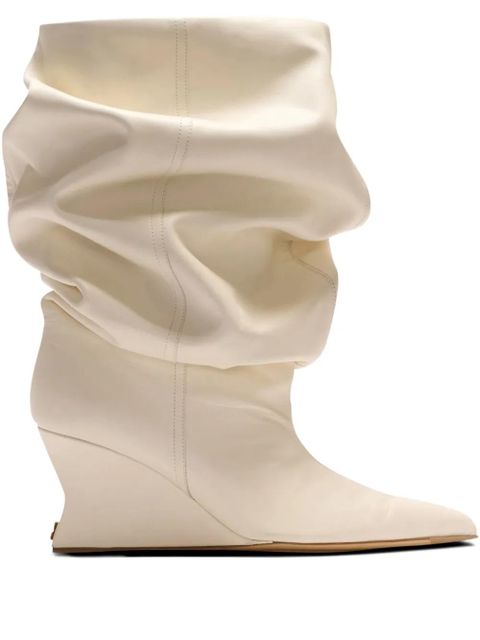 Balmain 75mm slouchy wedge ankle boots - White - zdjęcie produktu nr 1