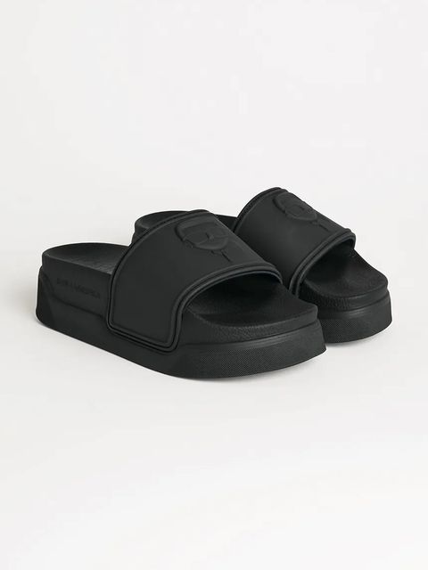 Karl Lagerfeld klapki KONDOMINIUM damskie kolor czarny na platformie KL88819