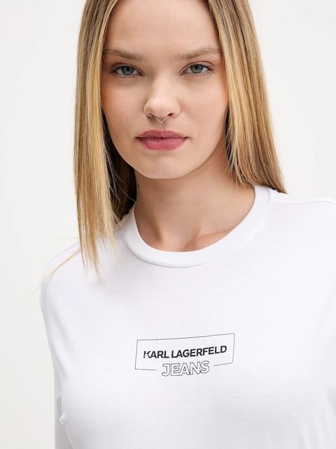 Karl Lagerfeld Jeans t-shirt bawełniany damski kolor biały A4W17003