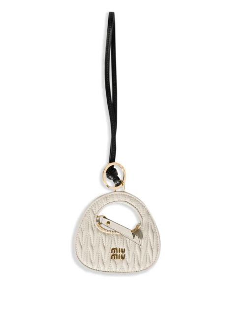 Miu Miu bag-charm keyring - White - zdjęcie produktu nr 1