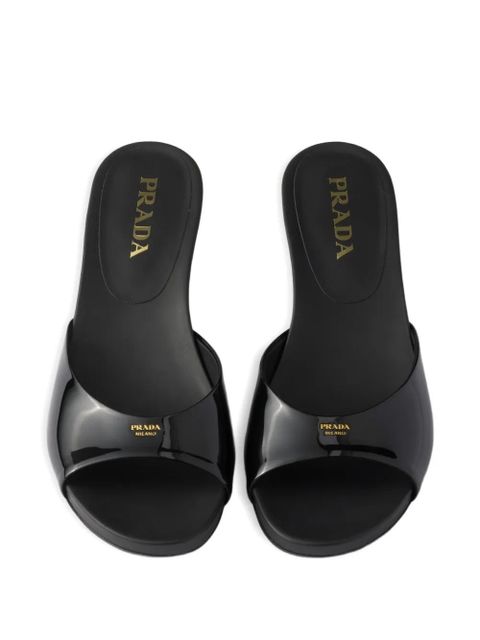 Prada 45mm leather heeled mules - Black