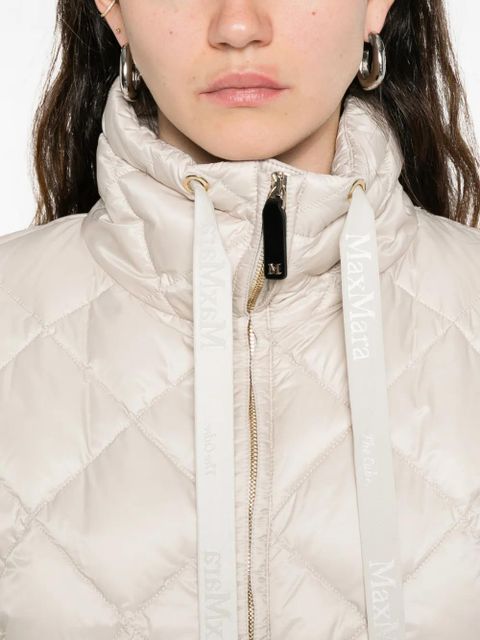 Max Mara quilted-design hooded jacket - Brown