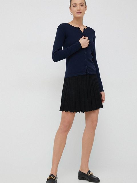 United Colors of Benetton kardigan bawełniany damski kolor granatowy lekki - zdjęcie produktu nr 2