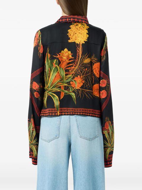 Blumarine twill foulard print shirt - Black