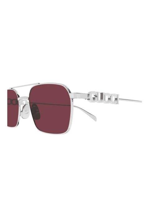 Gucci Eyewear logo-lettering sunglasses - Silver