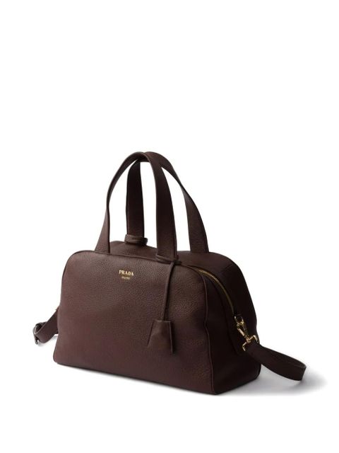 Prada large leather top-handle tote bag - Brown - zdjęcie produktu nr 1