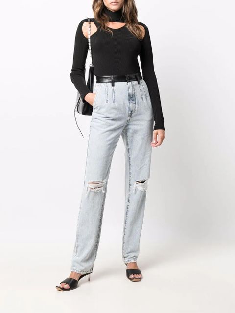 Alexander Wang pebble bleach-wash high-waist jeans - Blue - zdjęcie produktu nr 2