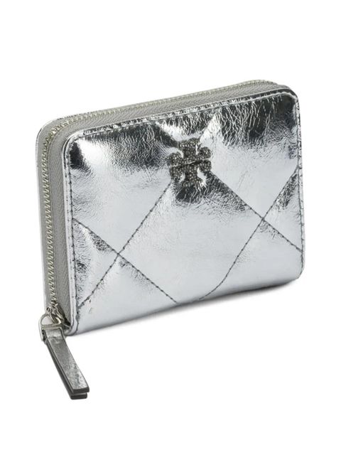 Tory Burch Kira Diamond Quilt Metallic wallet - Silver