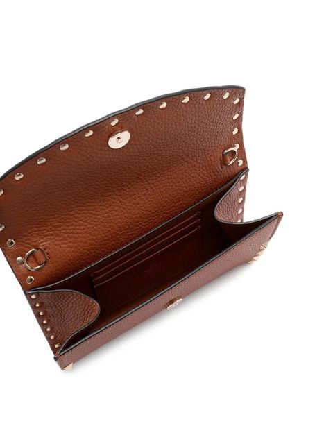 Valentino Garavani Rockstud leather chain shoulder bag - Brown