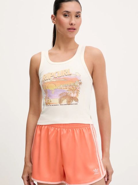 adidas Originals szorty 3-Stripes damskie kolor pomarańczowy gładkie high waist JD3122