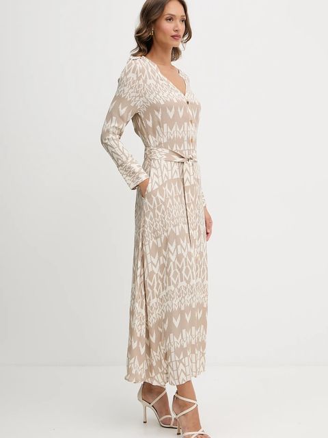 Marciano by Guess sukienka BRITNEY kolor beżowy maxi rozkloszowana 5YGK47 7352A