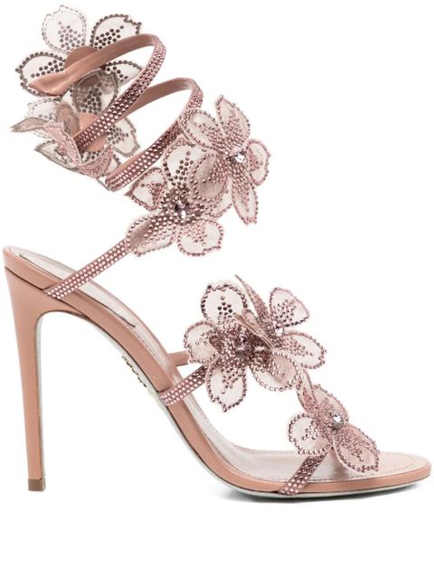 René Caovilla 110mm floral-embellished sandals - Neutrals - zdjęcie produktu nr 1