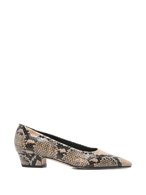 Aeyde snakeskin square pumps - Neutrals - zdjęcie produktu nr 1