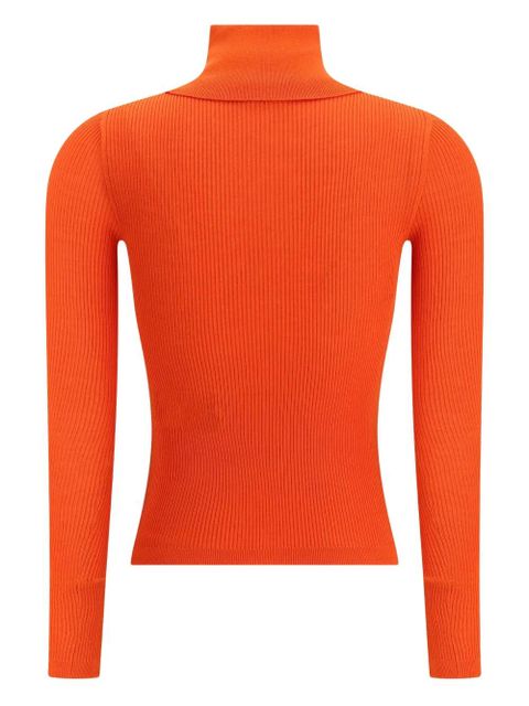 Saint Laurent ribbed-knit turtleneck sweater - Orange