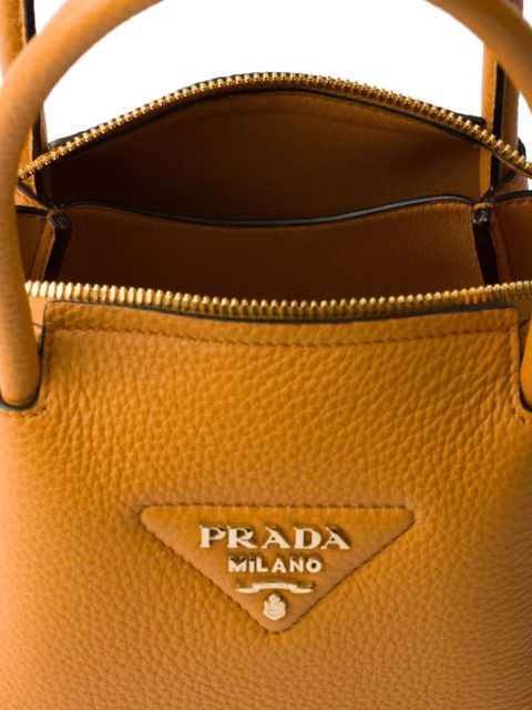Prada mini leather tote bag - Brown