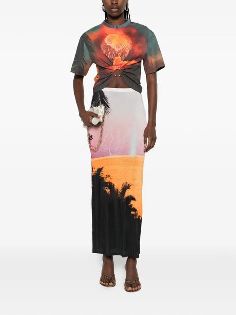 Rabanne palm print midi skirt - Pink - zdjęcie produktu nr 2